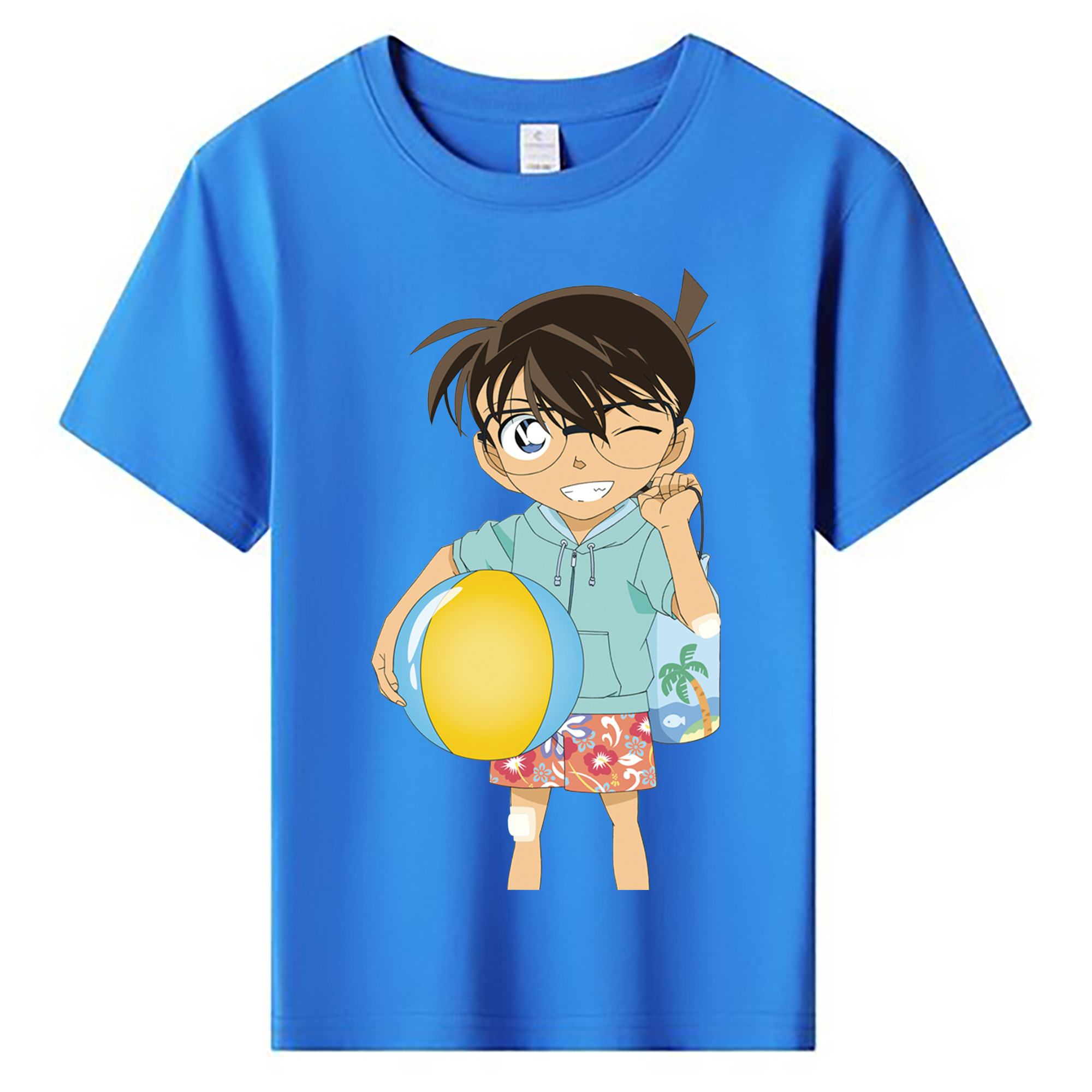 （画像用） 名探偵コナン 江戸川 コナン Detective Conan Conan Edogawa 綿100％キッズTシャツ（フロントプリント）